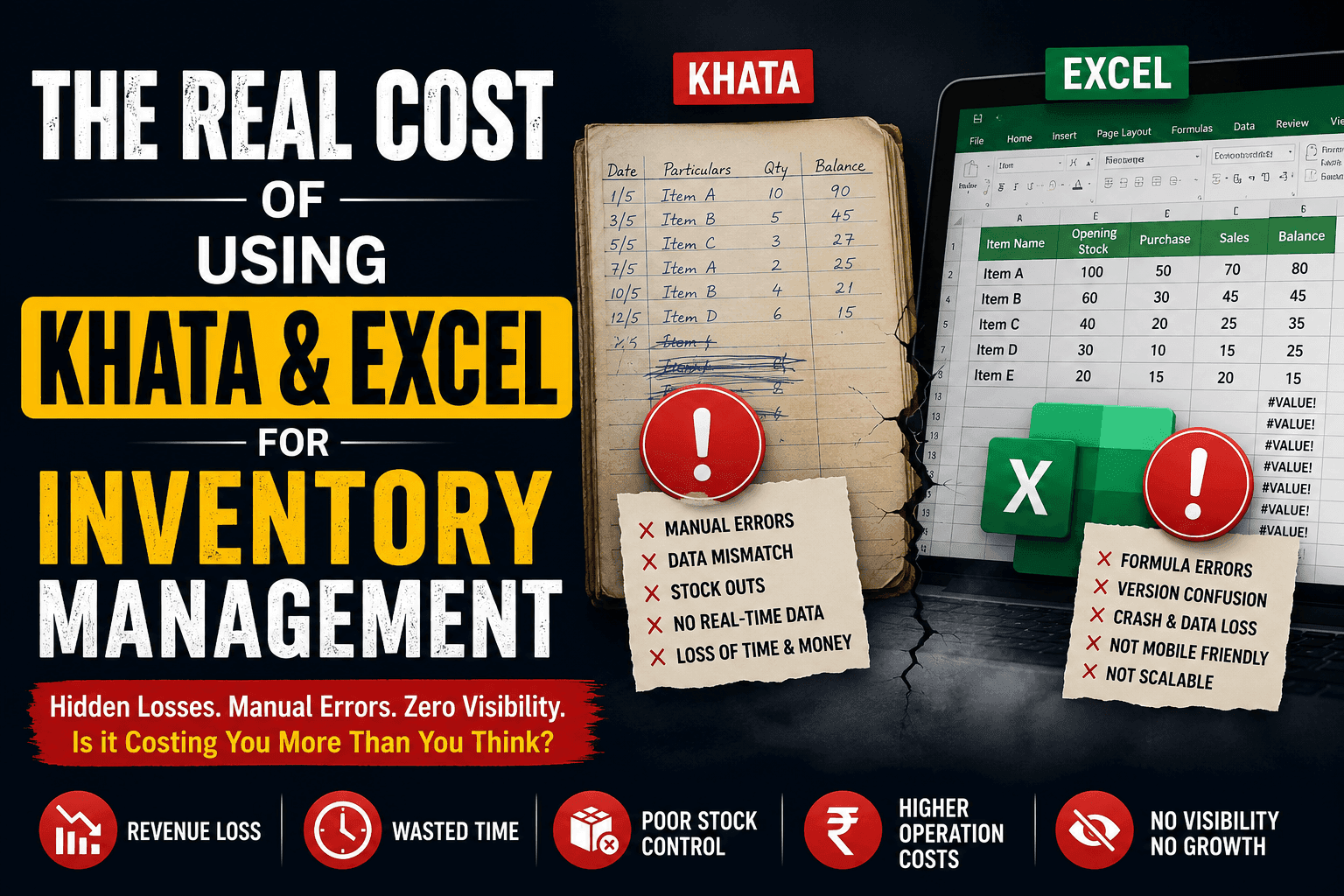 The Real Cost of Using Khata & Excel for Inventory Management